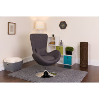 Flash Furniture Fabric Egg Series Reception-Lounge-Side Chair in Gray